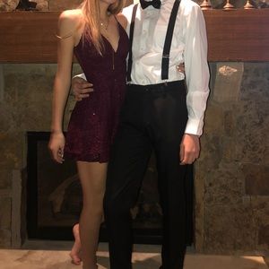 Honey & Rosie Maroon Cocktail/Homecoming Dress